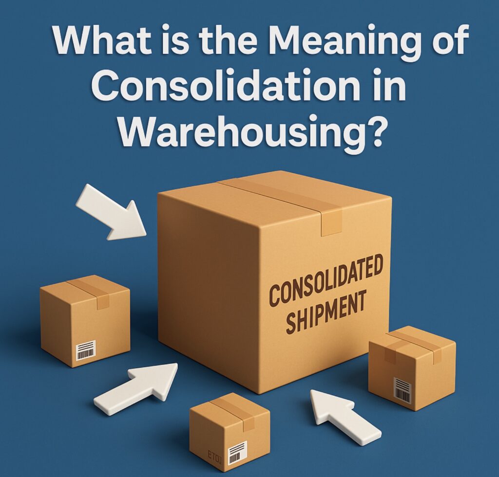 3d style image with title What is the Meaning of Consolidation in Warehousing?